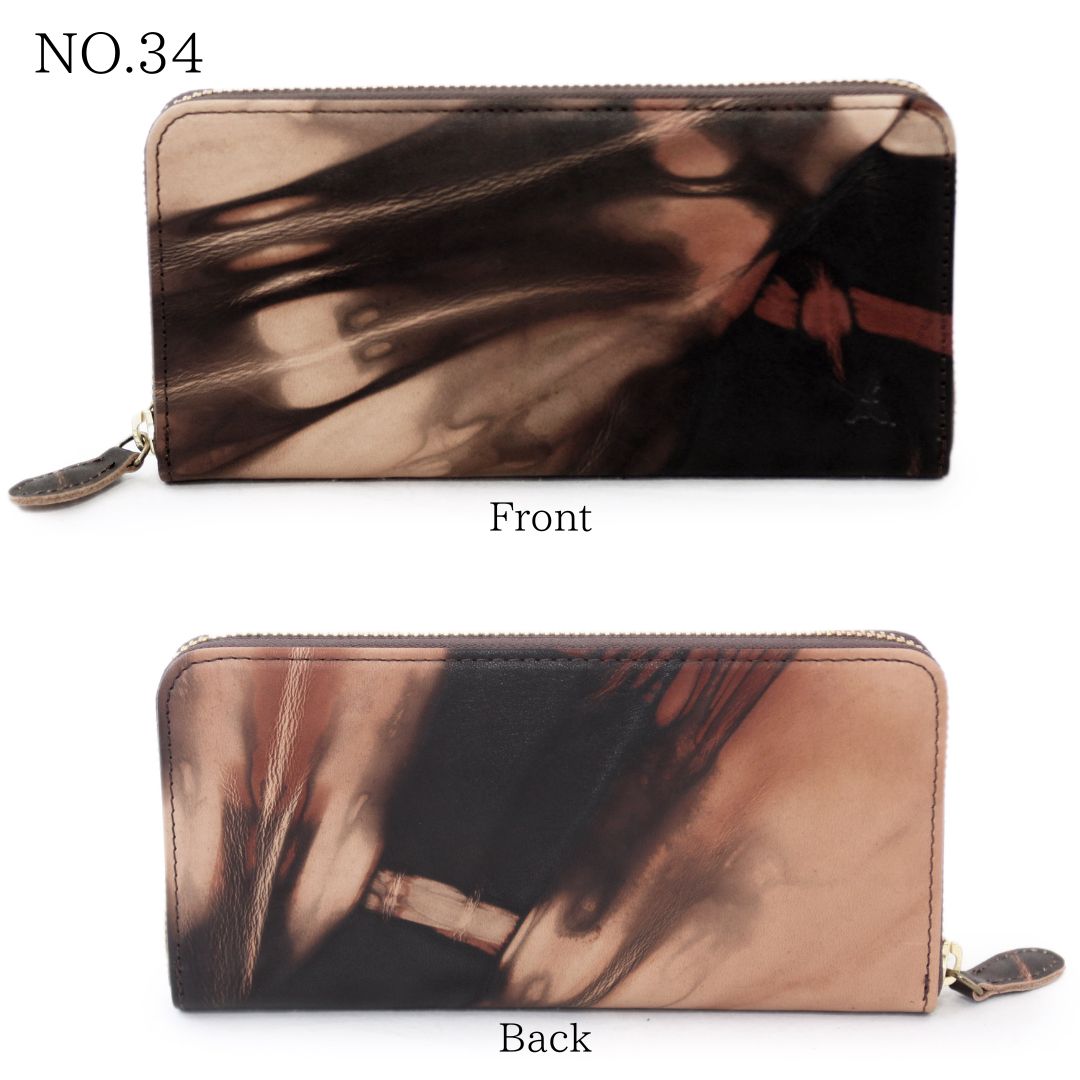 DA1180-AMD/Ain Soph (アインソフ)奄美泥染めラウンドファスナー長財布 日本製