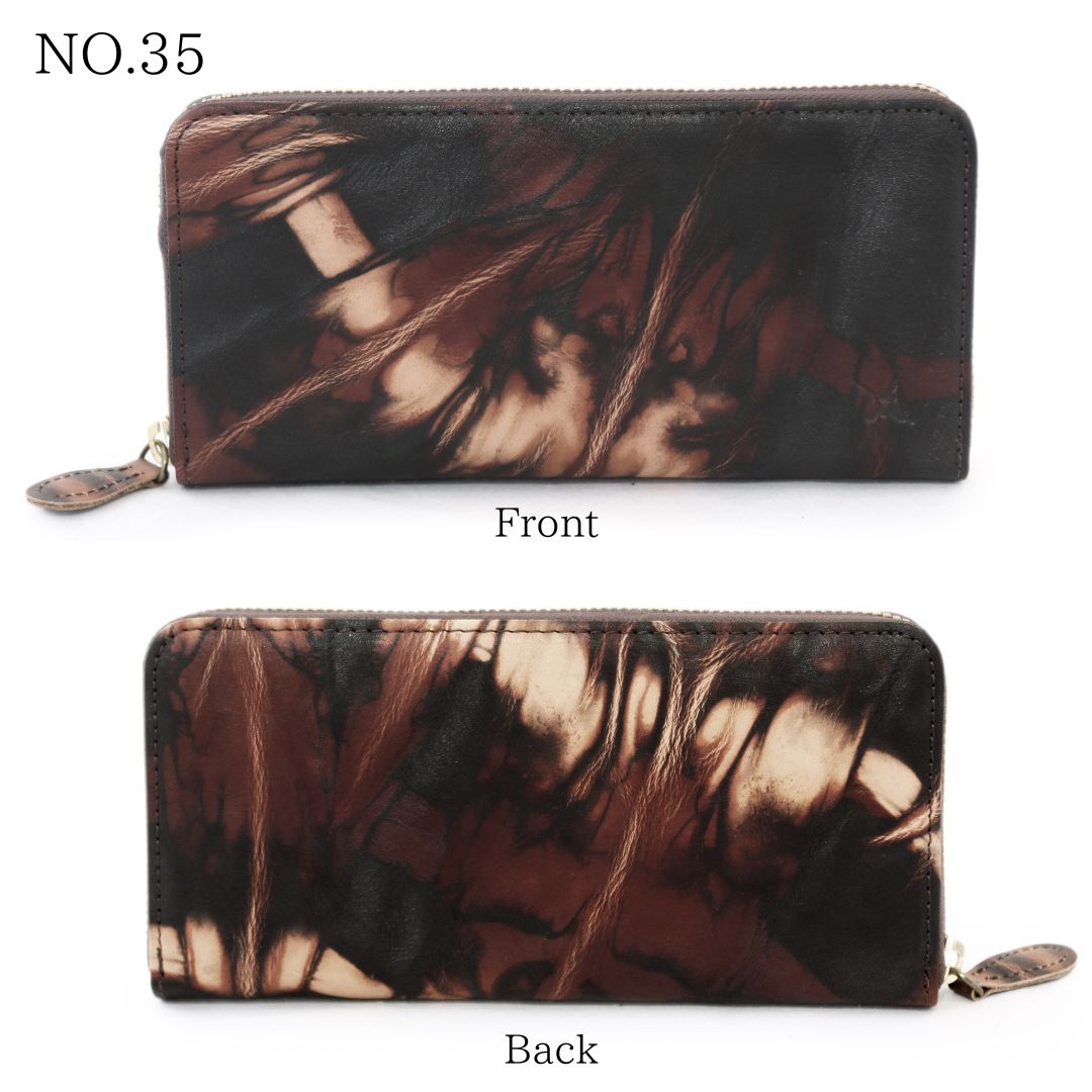 DA1180-AMD/Ain Soph (アインソフ)奄美泥染めラウンドファスナー長財布 日本製