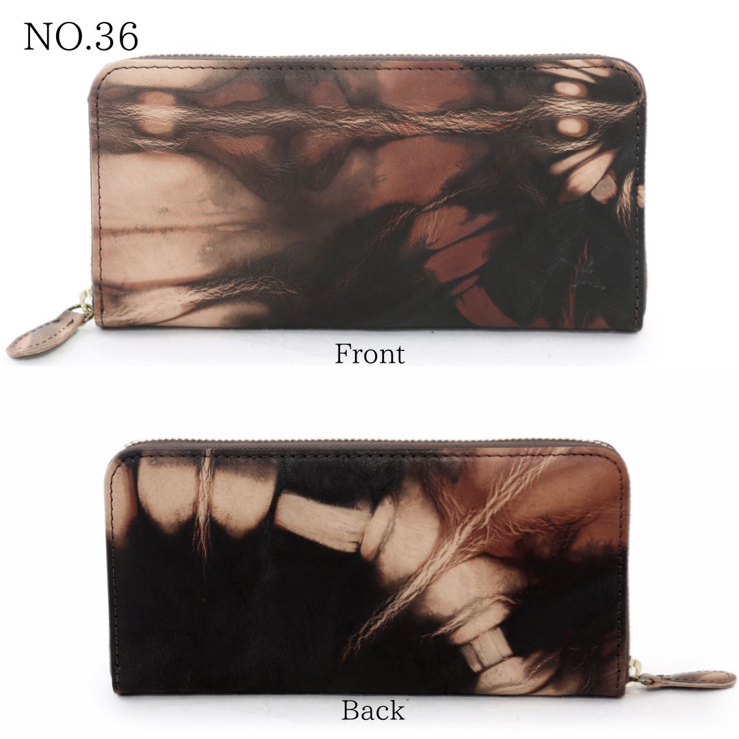 DA1180-AMD/Ain Soph (アインソフ)奄美泥染めラウンドファスナー長財布 日本製