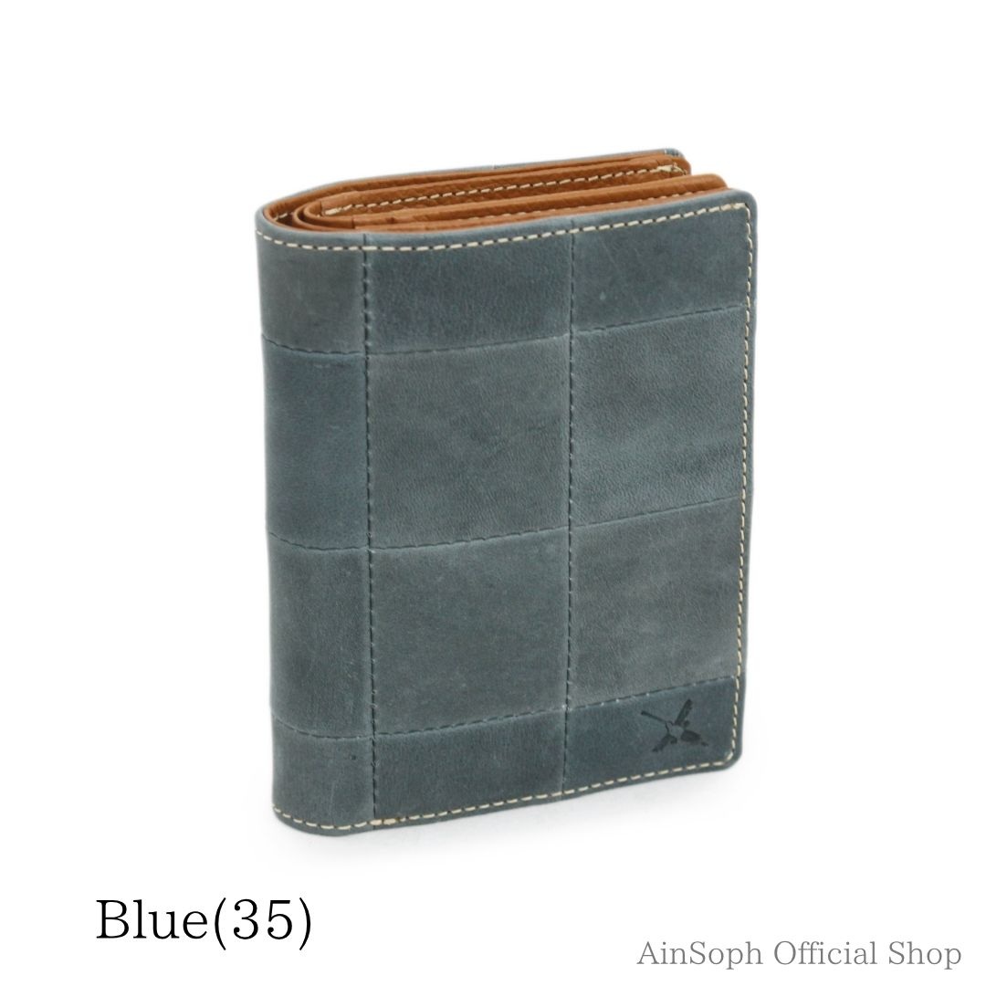 【HPレザー】Ain Soph(アインソフ)パッチワークミドル折財布｜DA1297F-HP