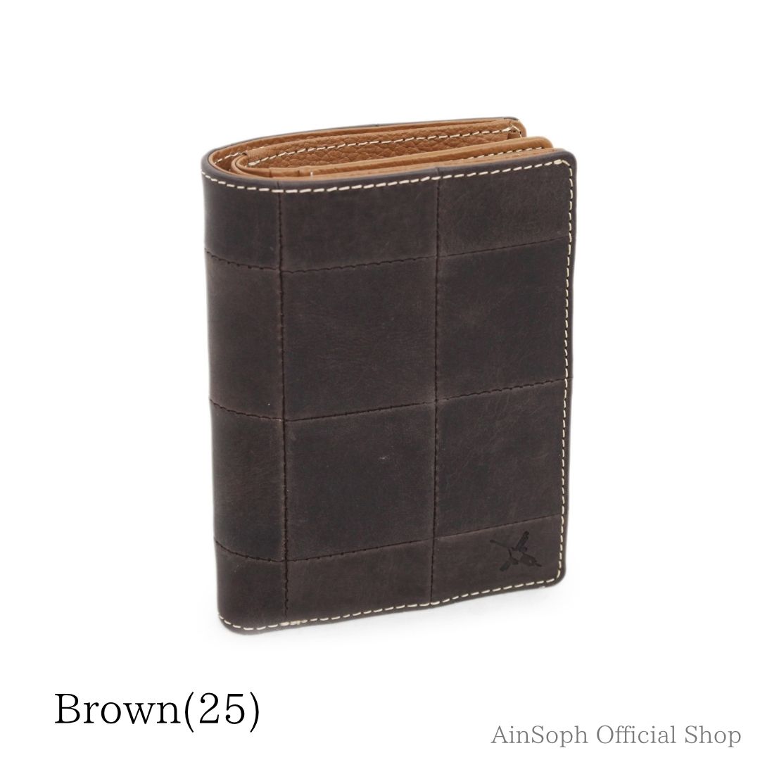 【HPレザー】Ain Soph(アインソフ)パッチワークミドル折財布｜DA1297F-HP