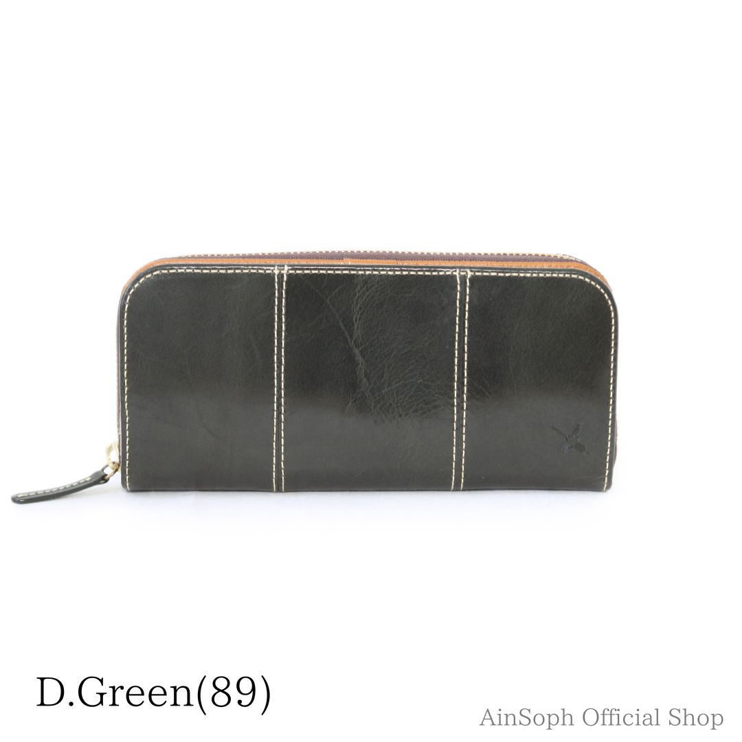 【HWMレザー】Ain Soph(アインソフ)フラップ×ラウンドファスナー長財布｜DA1646-HWM