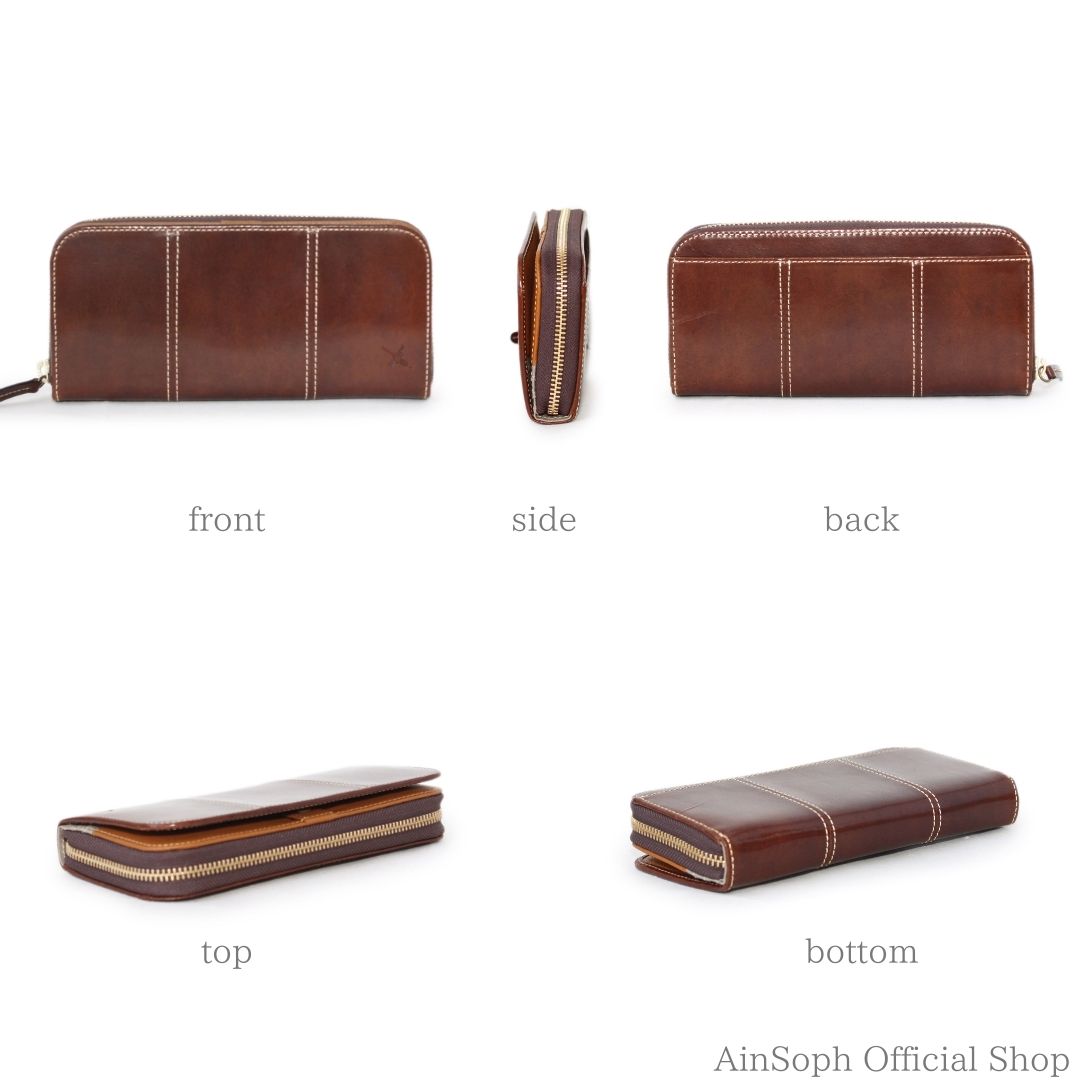 【HWMレザー】Ain Soph(アインソフ)フラップ×ラウンドファスナー長財布｜DA1646-HWM