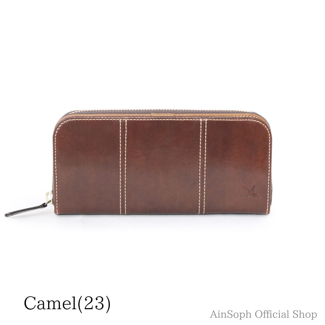 【HWMレザー】Ain Soph(アインソフ)フラップ×ラウンドファスナー長財布｜DA1646-HWM