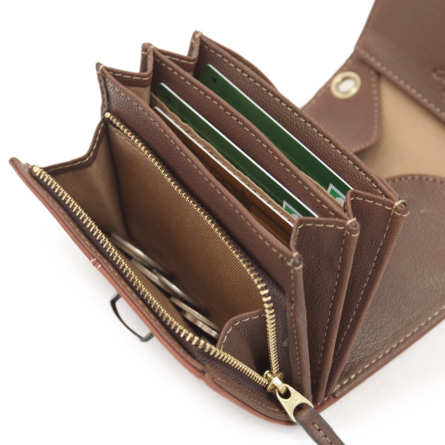 【HPレザー】Ain Soph(アインソフ)差し込み錠のクラシカルショートウォレット ショルダー ｜DA1654-HP