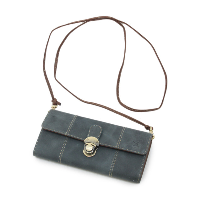 【HPレザー】Ain Soph(アインソフ)差し込み錠のクラシカルロングウォレット ショルダー |DA1655-HP