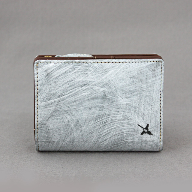 DA1035-SWH/Ain Soph (アインソフ)ホワイトワックスハードレザー　ミドル折財布
