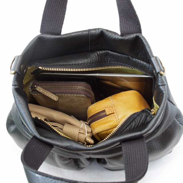 【Ain Soph セカンドレーベル】ブラックシリーズ レザーヘルメットバッグ（S）/ASE1831-WSK