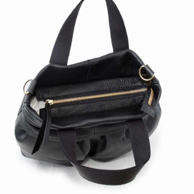 【Ain Soph セカンドレーベル】ブラックシリーズ レザーヘルメットバッグ（S）/ASE1831-WSK