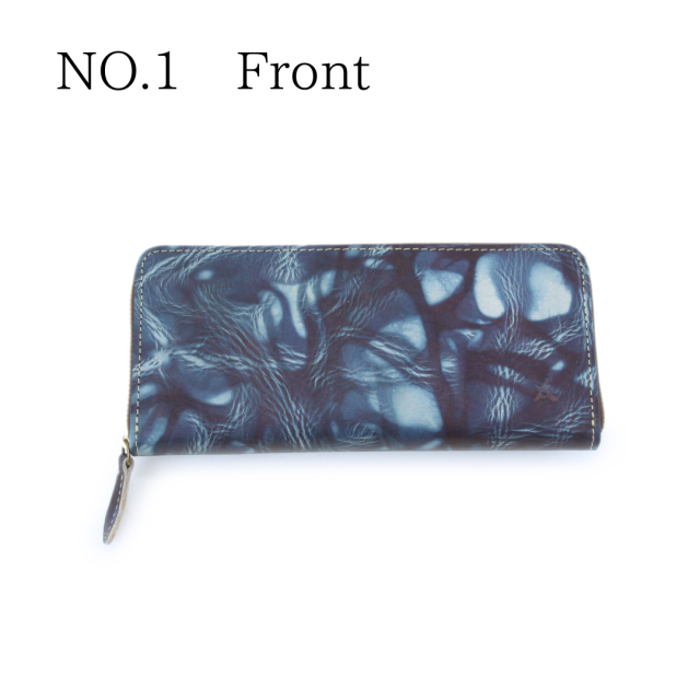DA1546-BLA/Ain Soph (アインソフ)藍染ラウンドファスナー薄マチ長財布　日本製   NO.1