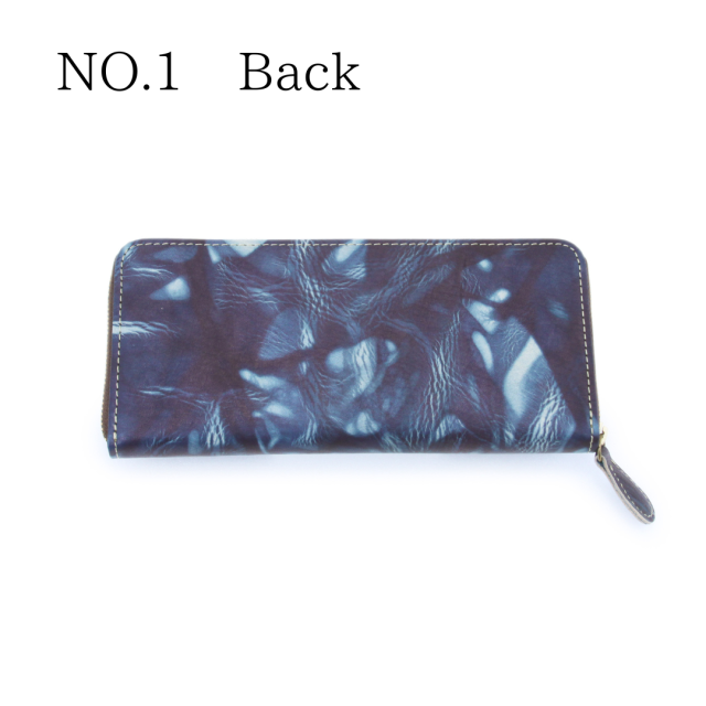 DA1546-BLA/Ain Soph (アインソフ)藍染ラウンドファスナー薄マチ長財布　日本製 NO.1