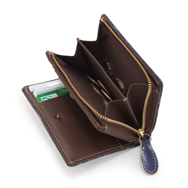 DA1549-BLA/Ain Soph (アインソフ)藍染　折財布（小銭入れファスナータイプ）　日本製