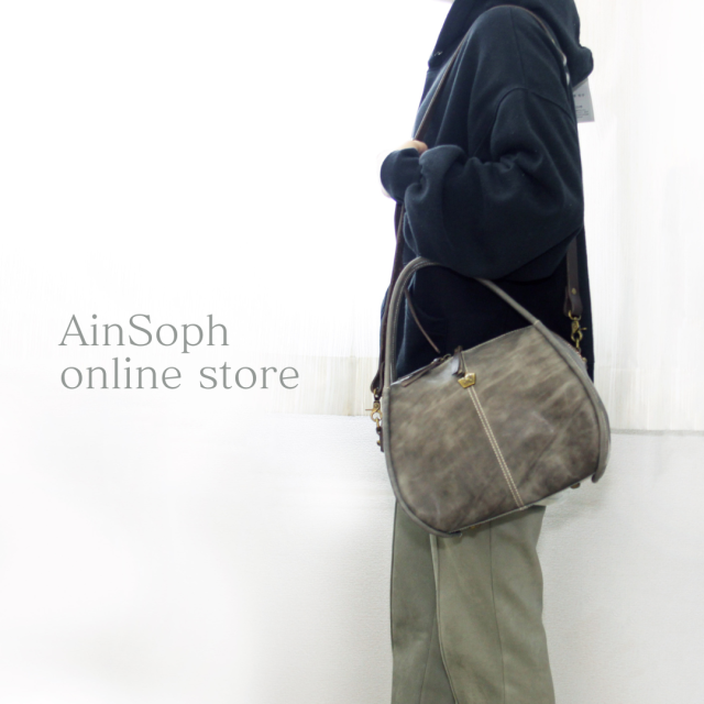 ASE1738-HP/Ain Soph (アインソフ)ドーム型ショルダーバッグ（大）/Beige