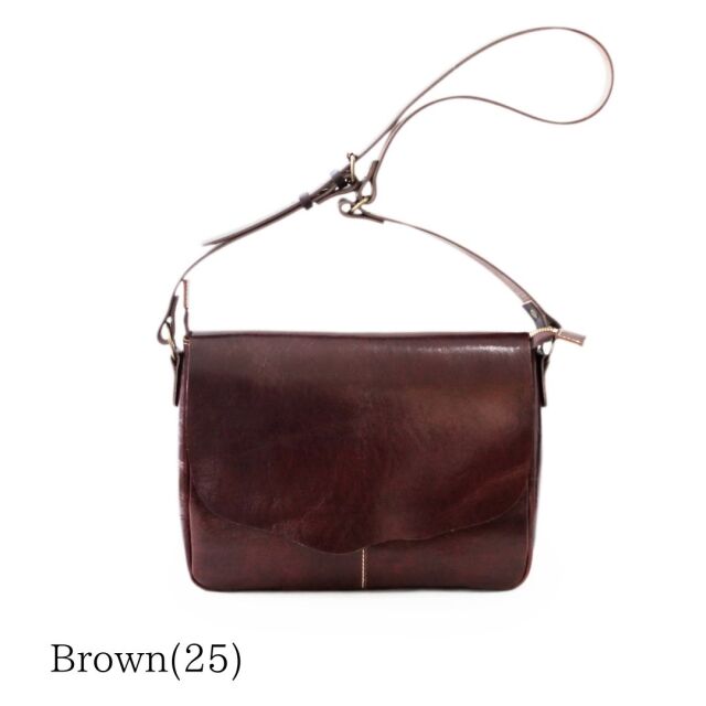 【HWMレザー】Ain Soph (アインソフ) 切りっぱなし 横型ショルダーバッグ｜ASE1639-HWM