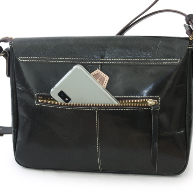 【HWMレザー】Ain Soph (アインソフ) 切りっぱなし 横型ショルダーバッグ｜ASE1639-HWM