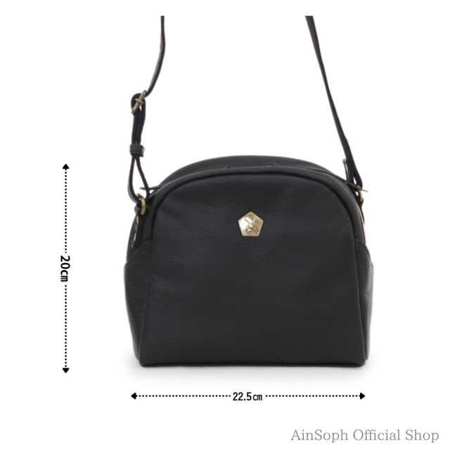 【Ain Soph セカンドレーベル】ブラックシリーズ 撥水レザー ショルダーバッグ 日本製 / ASE1747-WSK