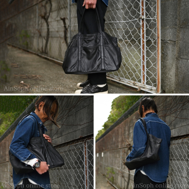 【Ain Soph セカンドレーベル】シープレザー 大容量 トートバッグ / ASE1842-PKS
