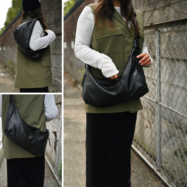 【Ain Soph セカンドレーベル】シープレザー 2WAY ワンショルダーバッグ M / ASE1843-PKS