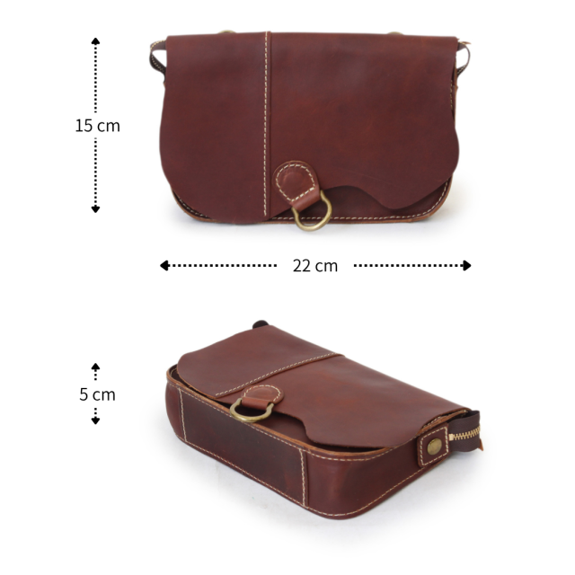 【HPレザー】Ain Soph(アインソフ) クラシカル 切りっぱなしショルダーバッグ ｜ASE1852-HP