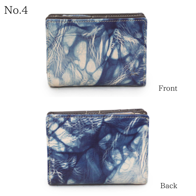 DA1035-BLA / Ain Soph (アインソフ)藍染　折財布　ボックス小銭入れ　日本製