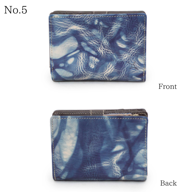 DA1035-BLA / Ain Soph (アインソフ)藍染　折財布　ボックス小銭入れ　日本製
