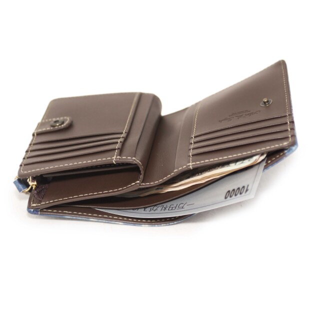 DA1035-BLA / Ain Soph (アインソフ)藍染　折財布　ボックス小銭入れ　日本製