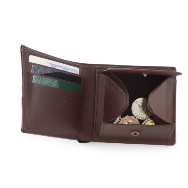 【イタリアンレザー】 Ain Soph（アインソフ） ワクシープレス 二つ折財布 日本製 DA1036-WPS