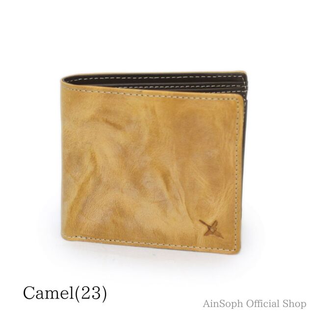 【イタリアンレザー】 Ain Soph（アインソフ） ワクシープレス 二つ折財布 日本製 DA1036-WPS