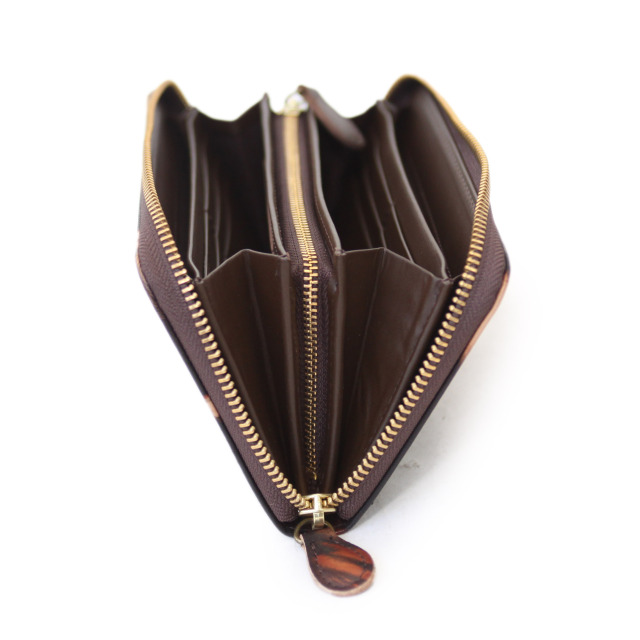 DA1180-AMD/Ain Soph (アインソフ)奄美泥染めラウンドファスナー長財布　日本製