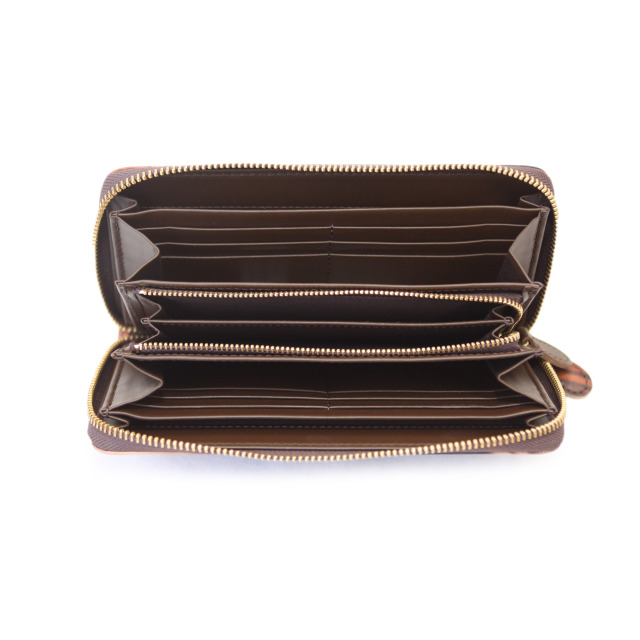 DA1180-AMD/Ain Soph (アインソフ)奄美泥染めラウンドファスナー長財布 日本製