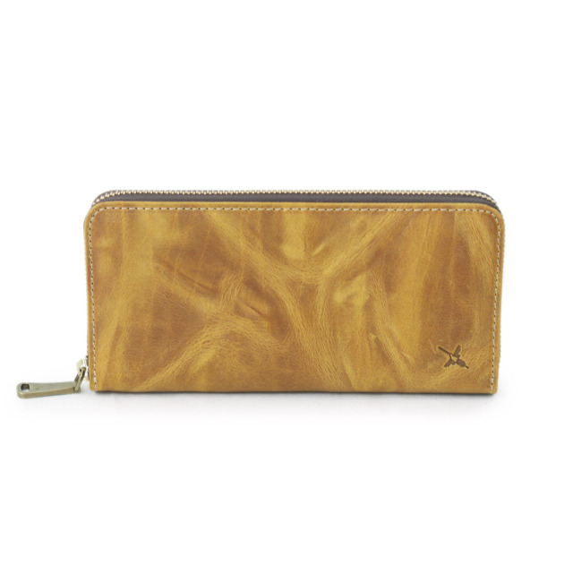 DA1180-WPS/Ain Soph (アインソフ)ワクシープレス　ラウンドファスナー長財布　日本製