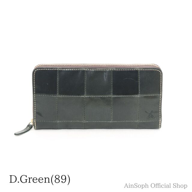 【HWMレザー】Ain Soph(アインソフ)パッチワークラウンドファスナー長財布｜DA1298F-HWM