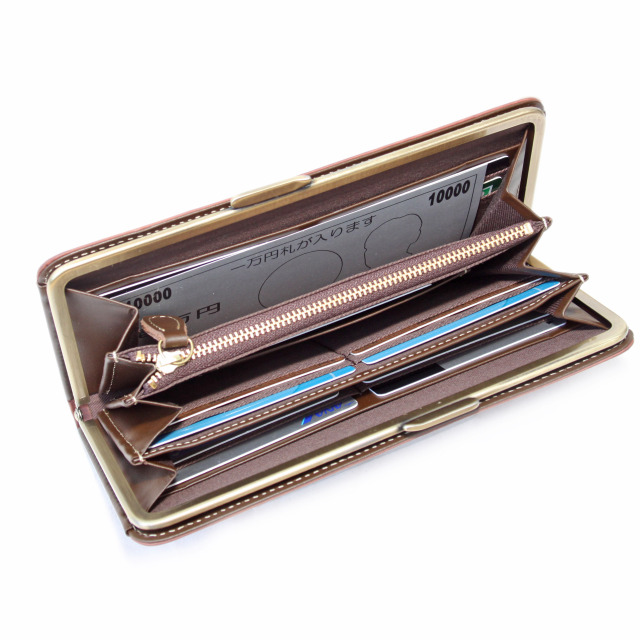 【HPレザー】Ain Soph（アインソフ）がま口 長財布 シンプルデザイン | DA1636-HP