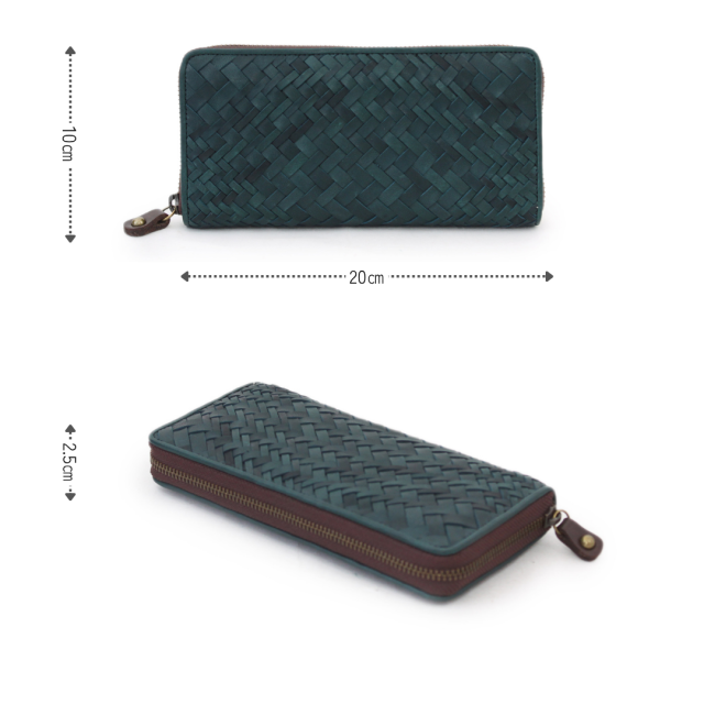 【HWMレザー】Ain Soph(アインソフ) ランダムメッシュ ラウンドファスナー 長財布 | DA941-HMS