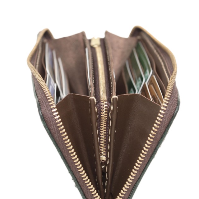 アインソフ Ain Soph 長財布 アンティークレザー DA1306-HP ガマ口 財布 レディース (ベージュ)