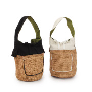 ASE1809-NPY/Ain Soph(アインソフ)ペーパーヤーン　シリンダーバッグ　ハンドバッグ